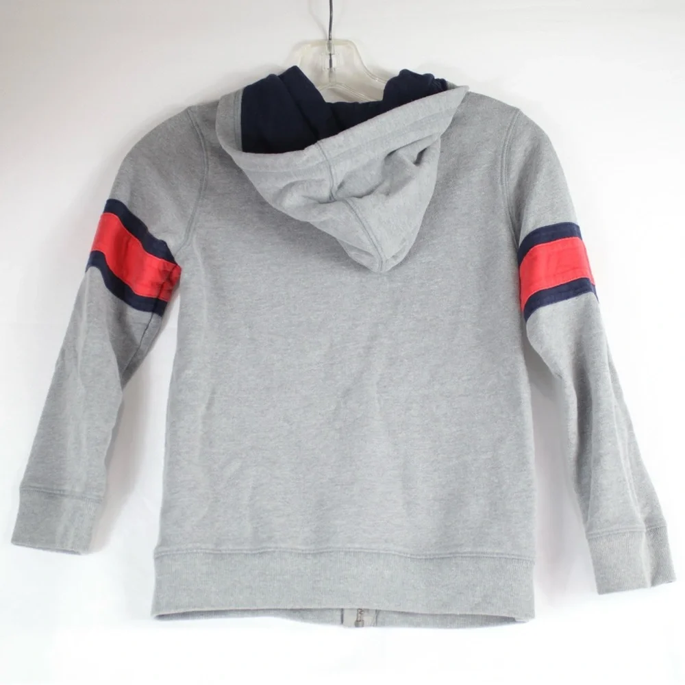 OshKosh B'Gosh Gray Blue & Red‎ Long Sleeve Zip Up Hoodie Sweater Kids Size 10